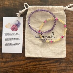 Amethyst and Citrine Bracelet Set